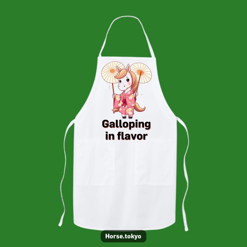 Funny Floral Kimono Horse Apron: Cooking with Playful Style Gift
