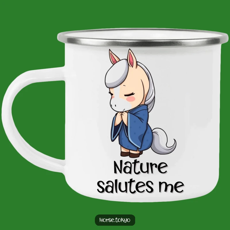 Funny Blue Kimono Horse Camping Mug: Graceful Adventures Gift