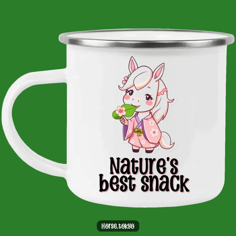 Funny Cherry Blossom Horse Camping Mug: Happy Adventures Gift