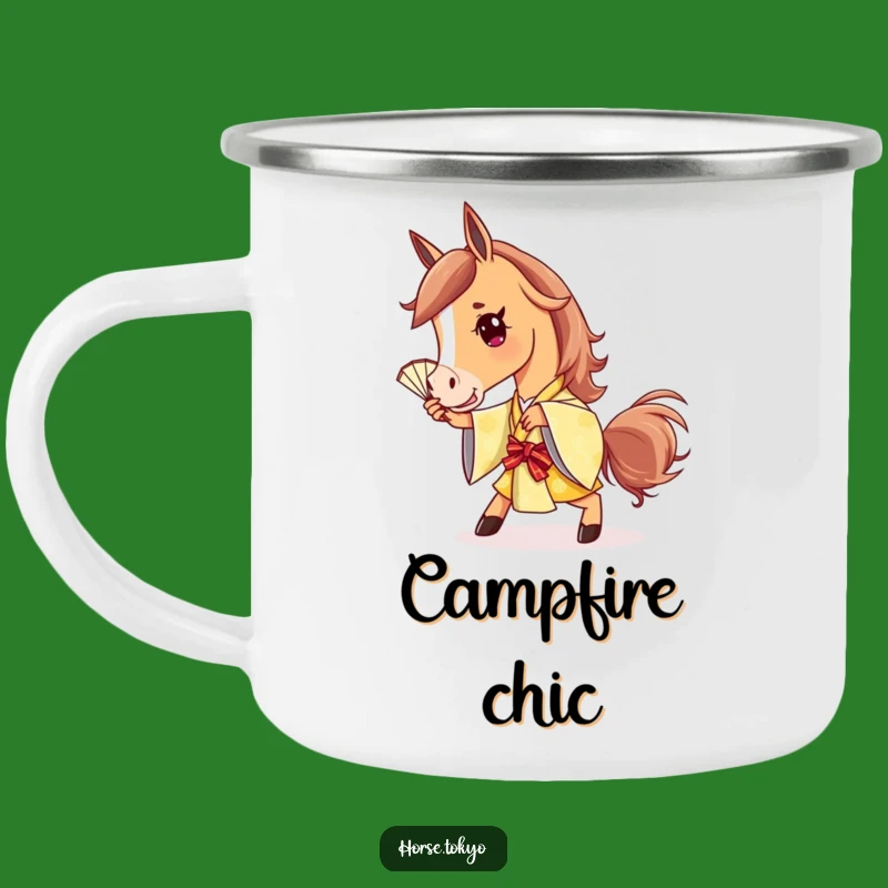 Funny Golden Kimono Horse Camping Mug: Stylish Adventures Gift