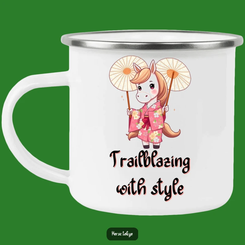 Funny Floral Kimono Horse Camping Mug: Adventure with Playful Style Gift