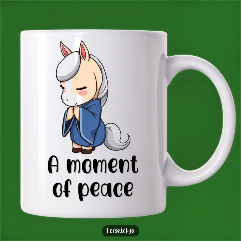 Funny Blue Kimono Horse Mug: Elegant Bowing Character Gift