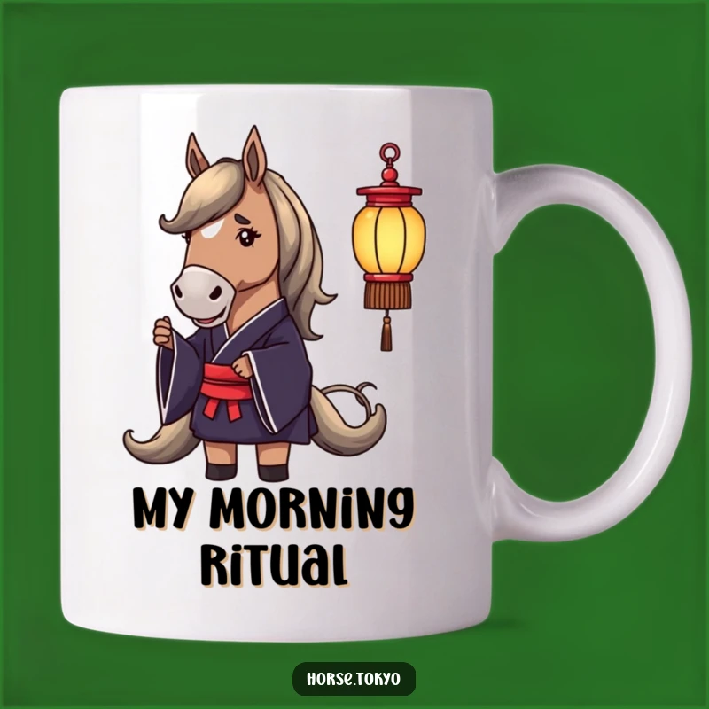 Funny Horse Lantern Mug: Elegant Equine Gift for Kimono Lovers