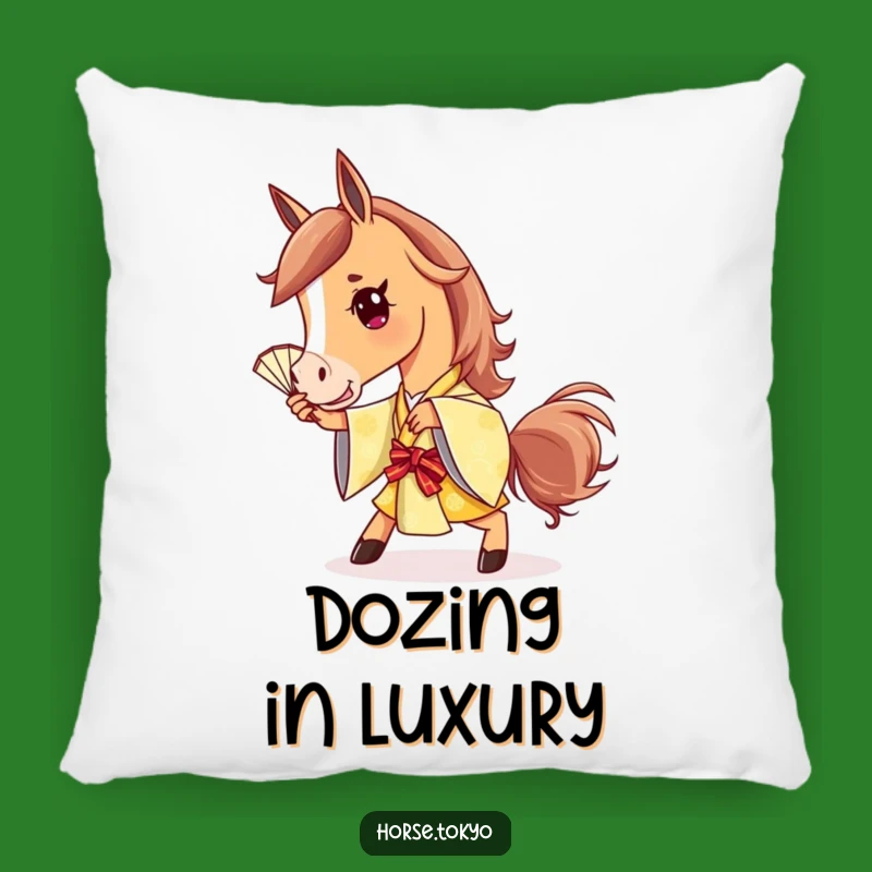 Funny Golden Kimono Horse Pillow: Cozy Style with a Playful Pose Gift
