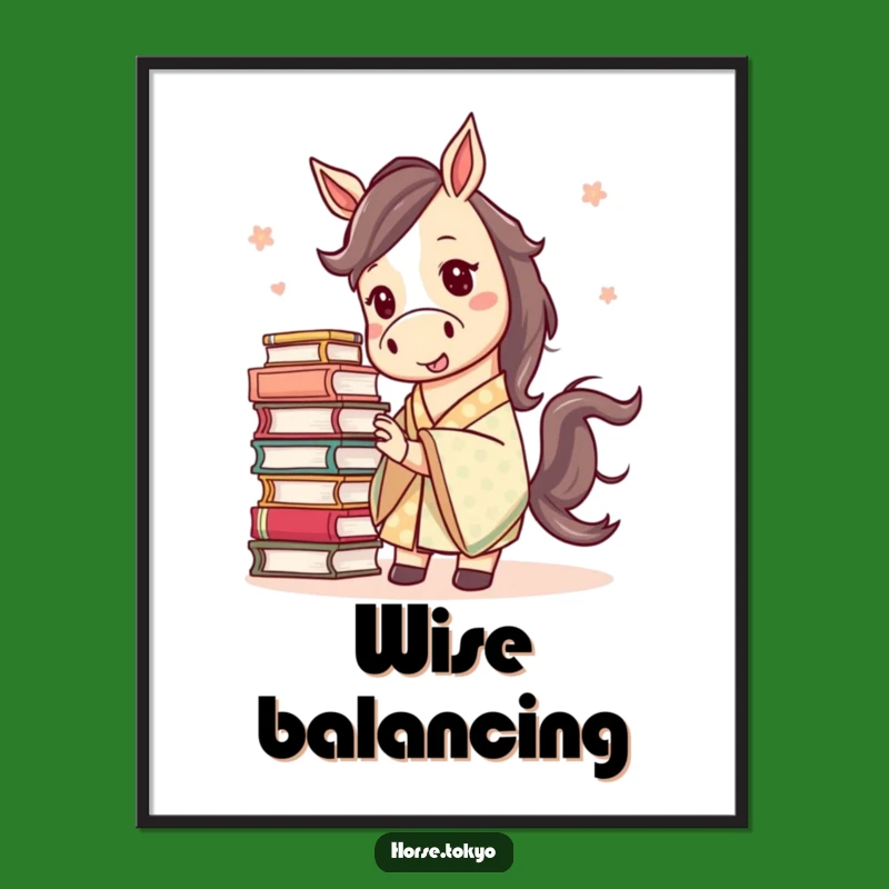 Funny Mischievous Horse Digital Art - Patterned Kimono Book Decor Humor Gift