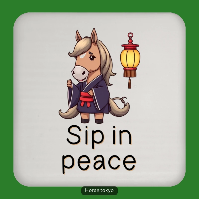 Funny Horse Kimono Coaster: Dignified Equine Art for Table Protection