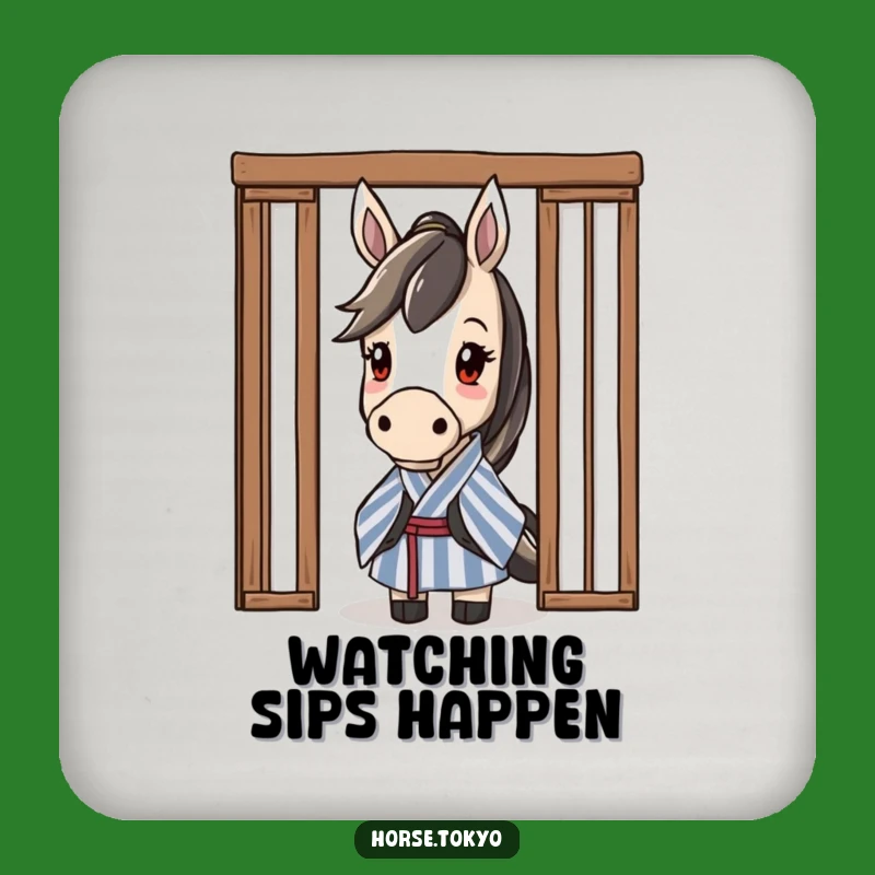 Funny Striped Kimono Horse Coaster Set: Curious Protection Gift