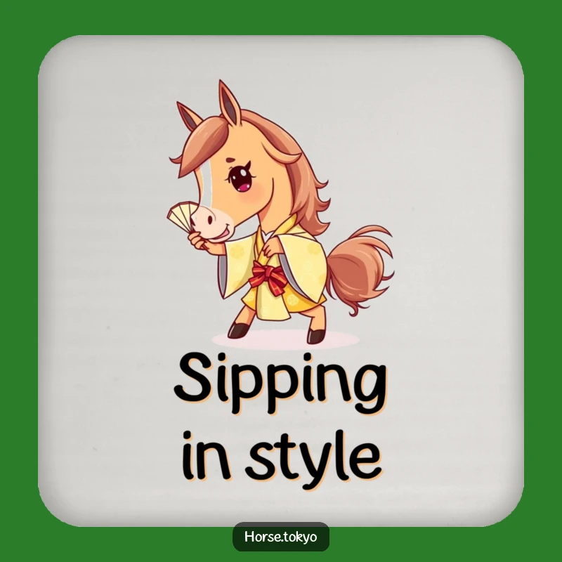 Funny Golden Kimono Horse Coaster Set: Stylish Protection Gift
