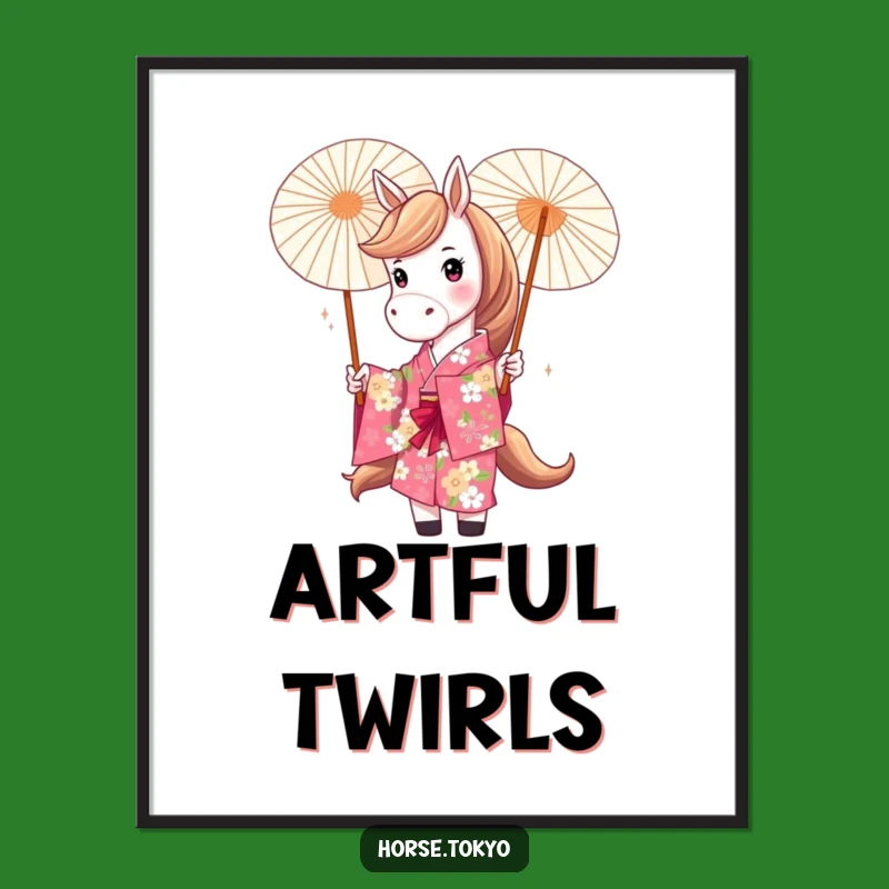 Funny Floral Kimono Horse Poster: Vibrant Art for Playful Spaces Gift