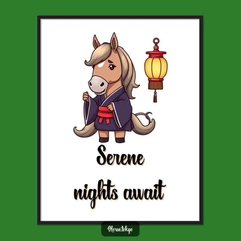 Funny Horse Kimono Poster: Elegant Equine Art for Humorous Decor
