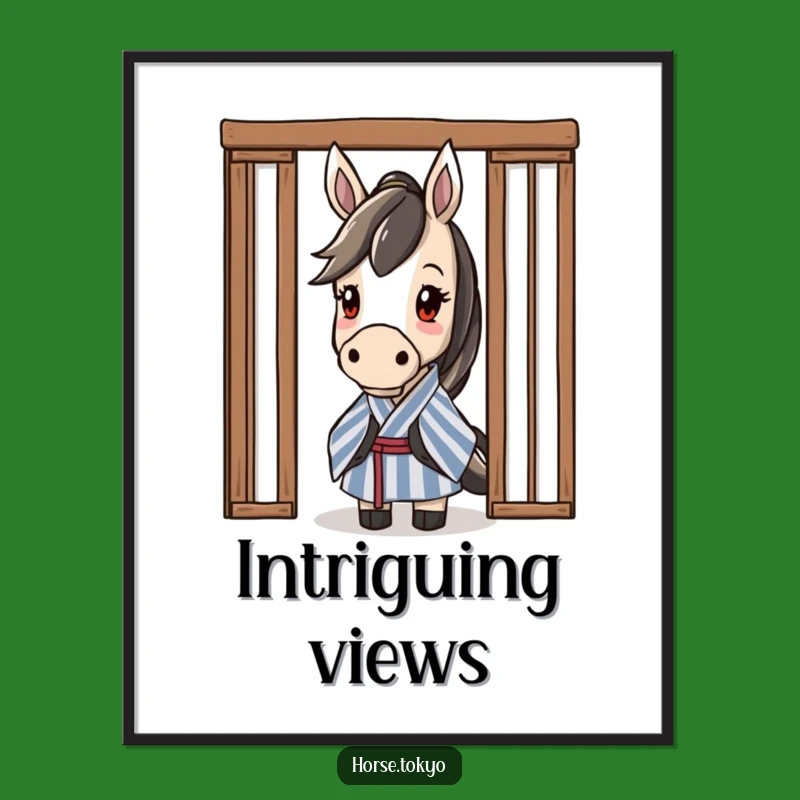 Funny Striped Kimono Horse Poster: Curious Art for Intriguing Spaces Gift