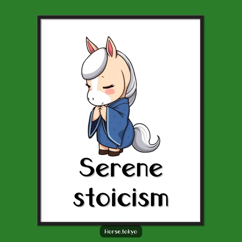 Funny Blue Kimono Horse Poster: Elegant Art for Graceful Spaces Gift