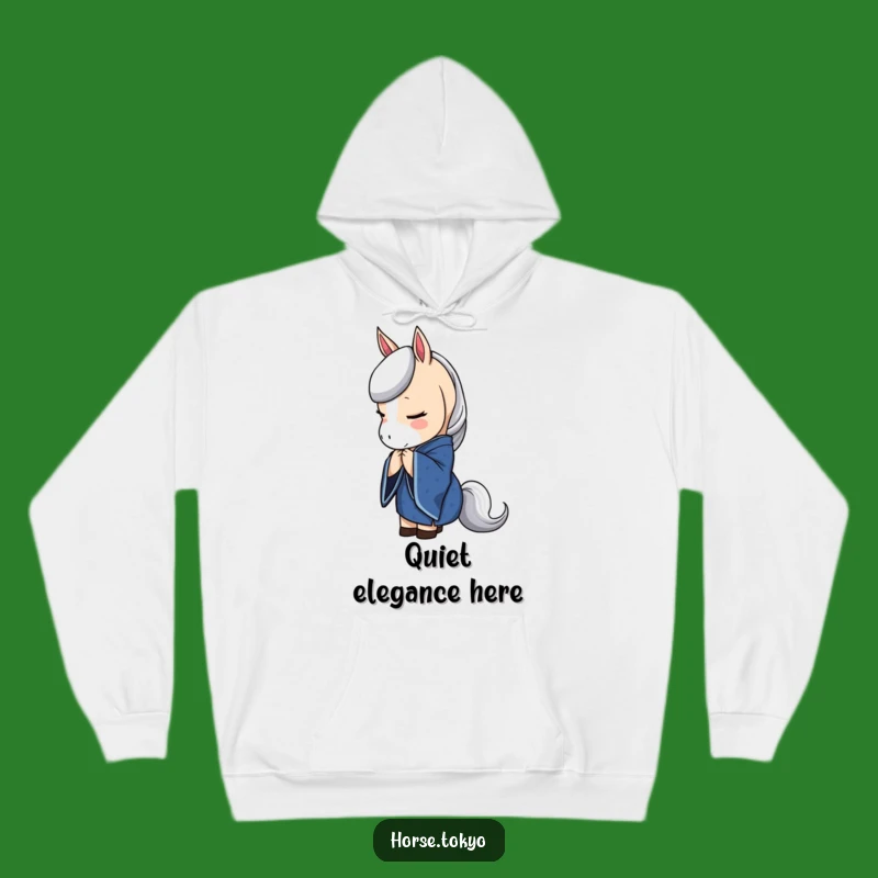 Funny Blue Kimono Horse Hoodie: Cozy Elegance and Bowing Humor Gift