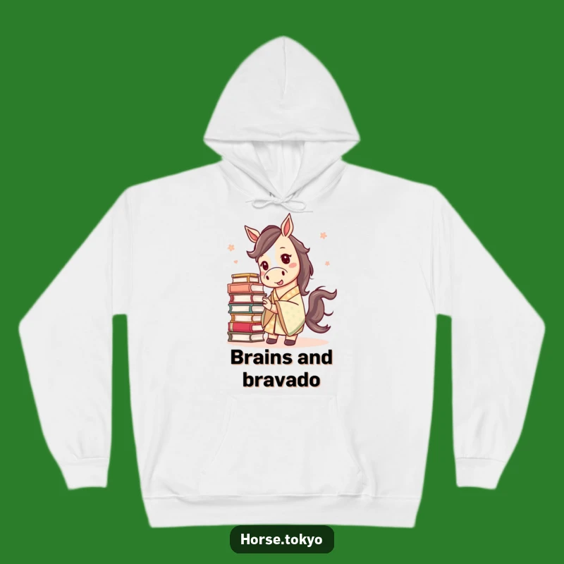 Funny Mischievous Horse Hoodie - Patterned Kimono Book Comfort Gift