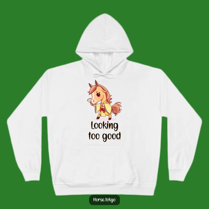 Funny Golden Kimono Horse Hoodie: Cozy Style and Playful Pose Gift