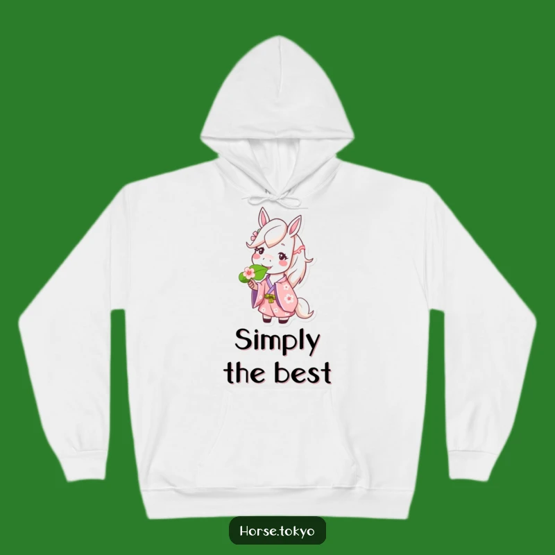Funny Cherry Blossom Horse Hoodie: Cozy Happiness and Munching Gift