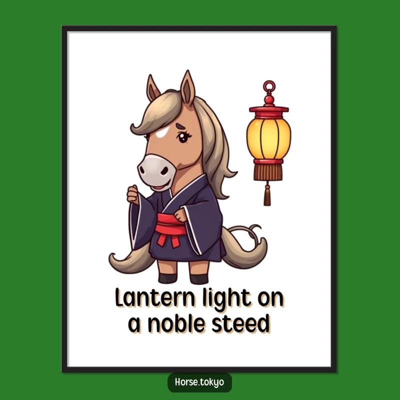 Free Printable Horse Wall Art: Dignified Kimono Lantern Humor Downloadable Decor