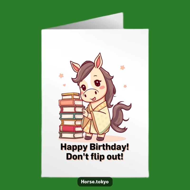 Free Printable Mischievous Horse Birthday Card - Funny Stacking Downloadable