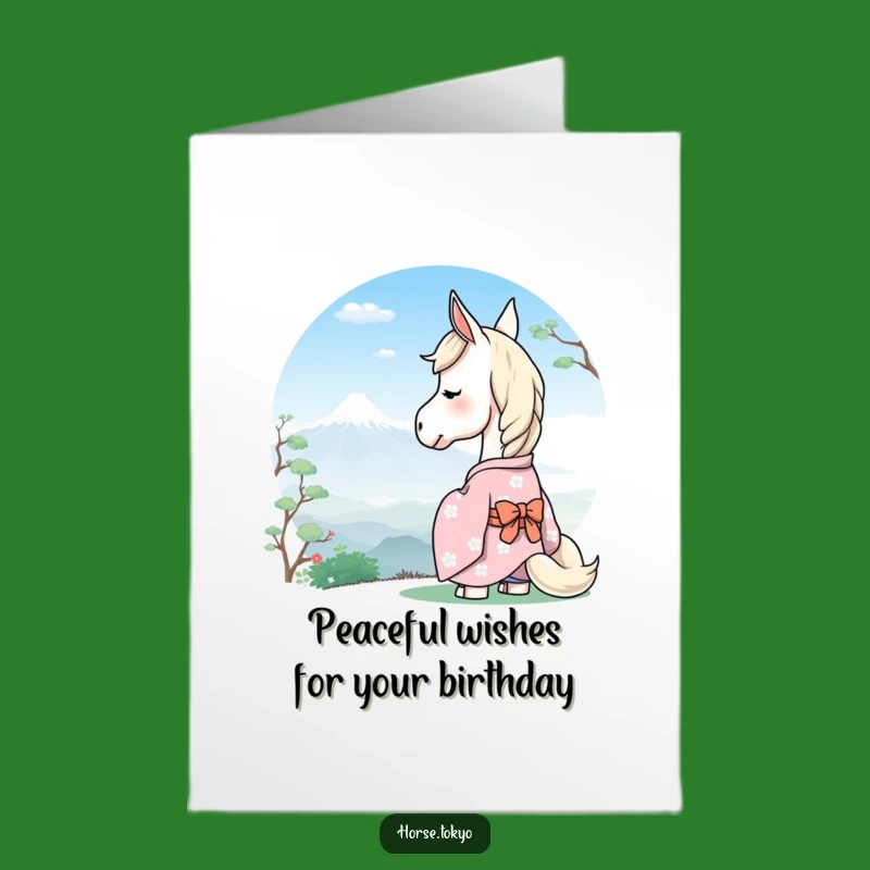 Free Printable Serene Horse Birthday Card - Calm Downloadable Gift