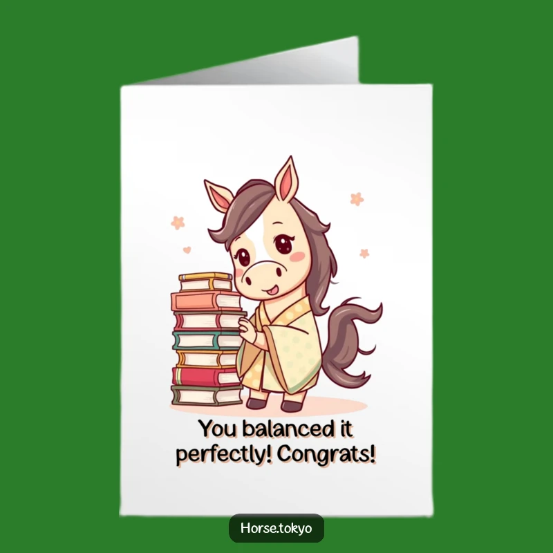 Free Printable Horse Congrats Card - Funny Balancing Act Downloadable