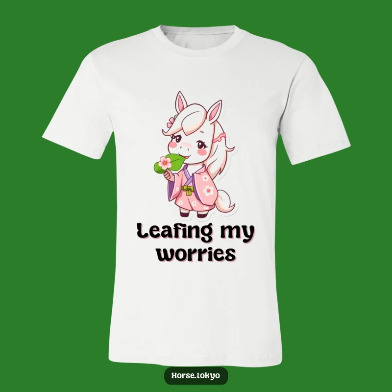 Funny Cherry Blossom Horse T-Shirt: Happy Munching Character Tee Gift