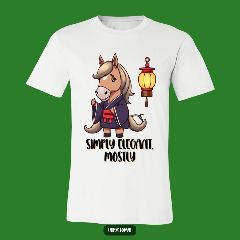 Funny Horse Kimono T-Shirt: Dignified Equine Art for a Laugh