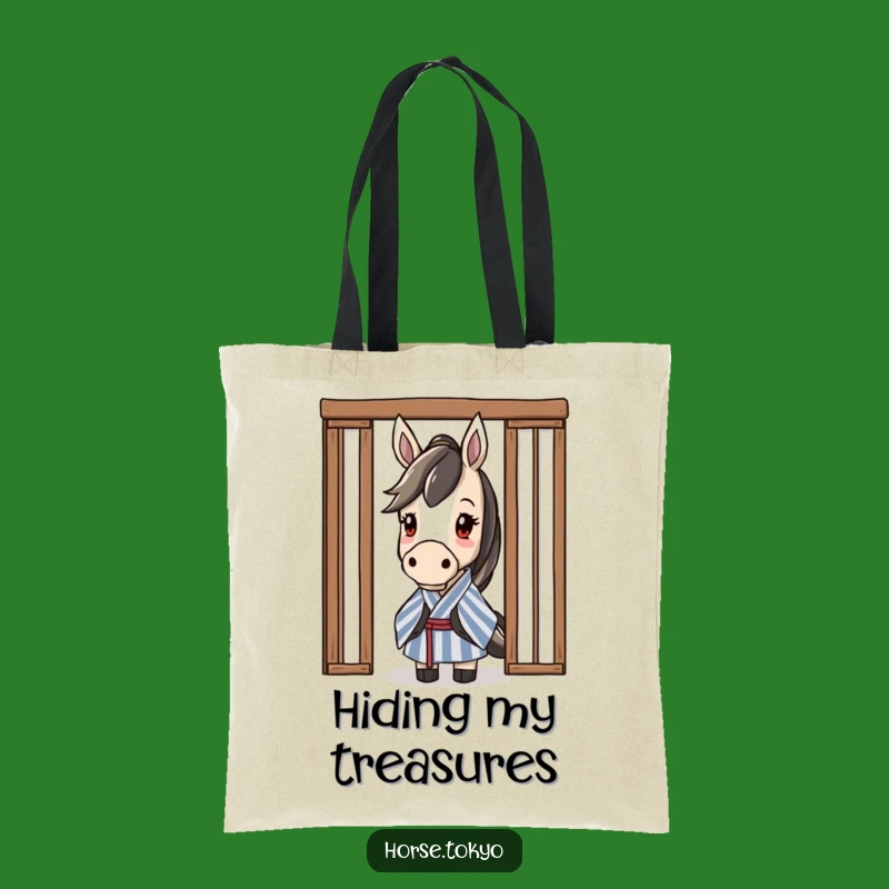 Funny Striped Kimono Horse Tote Bag: Curious and Intriguing Accessory Gift