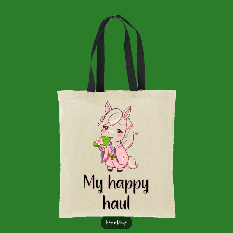 Funny Cherry Blossom Horse Tote Bag: Happy and Vibrant Accessory Gift